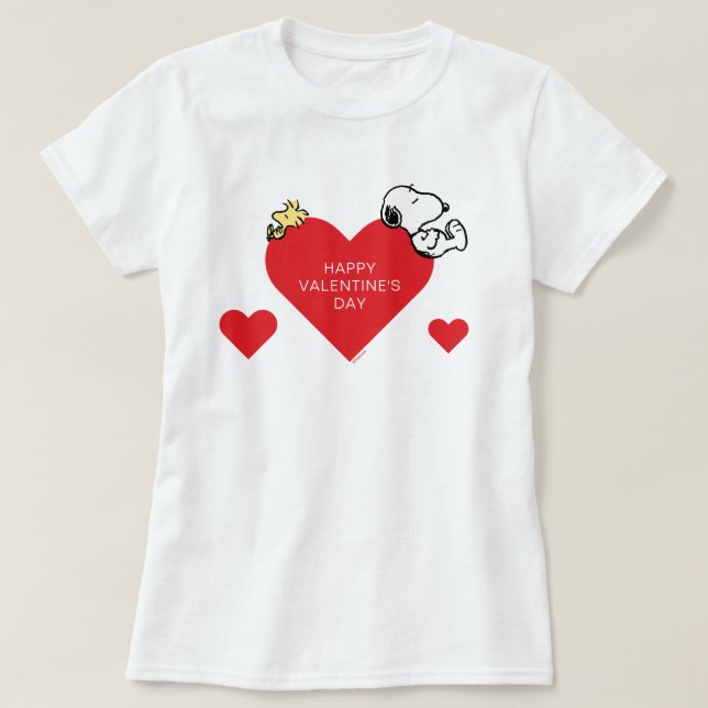 Camiseta Cacahuetes | Woodstock y Snoopy Valentine (Diseño del anverso)