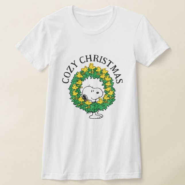 Camiseta Cacahuetes | Wreath de Navidades Snoopy y Woodstoc (Distribución)