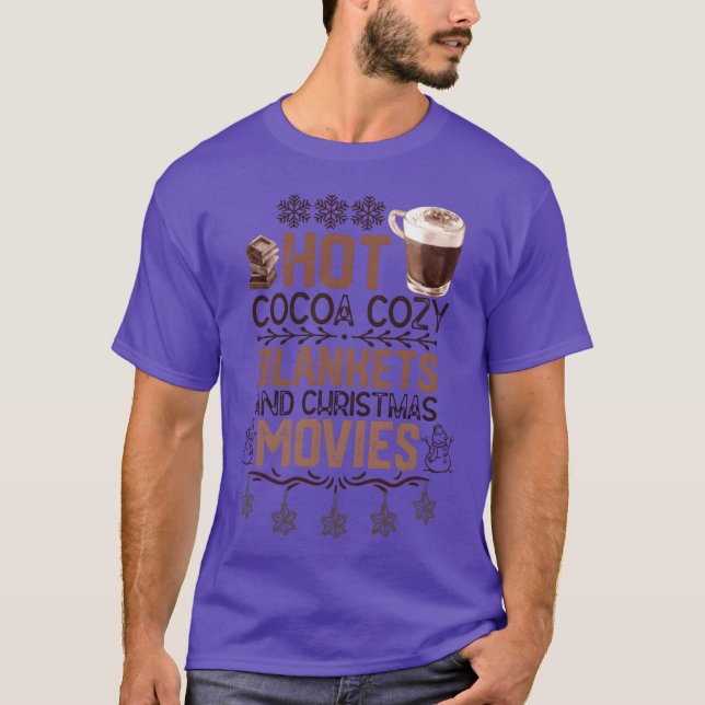Camiseta Cacao Caliente Mantas Navidades Películas Navidade (Anverso)