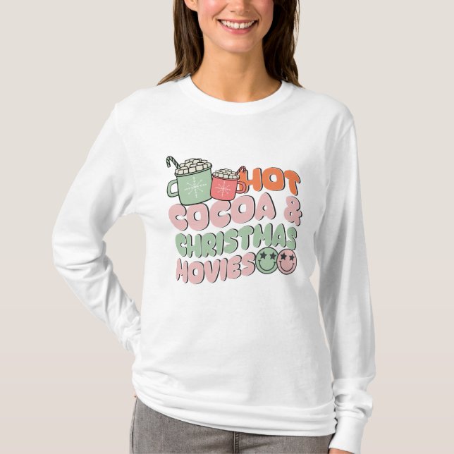 Camiseta Cacao Caliente Y Navidades Cine Diversión (Anverso)