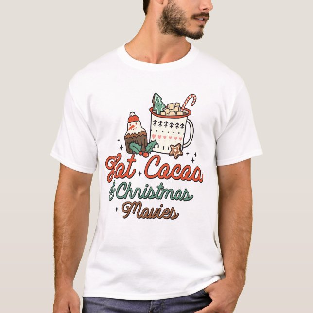 Camiseta Cacao Caliente Y Películas De Navidades Retro (Anverso)
