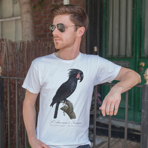 Camiseta Cacatúa de palma, loro Probosciger aterrimus, retr