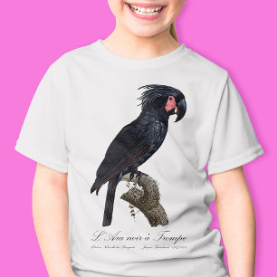 Camiseta Cacatúa de palma, loro Probosciger aterrimus, retr