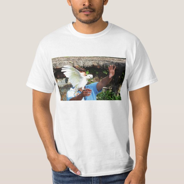 Camiseta Cacatúa mostrando un ala (Anverso)