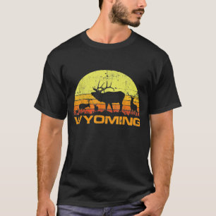Camiseta Cacería de alce del sol del venado Wyoming Hunter