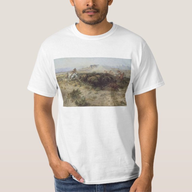 Camiseta Cacería de búfalos No. 26 de CM Russell, Indios de (Anverso)