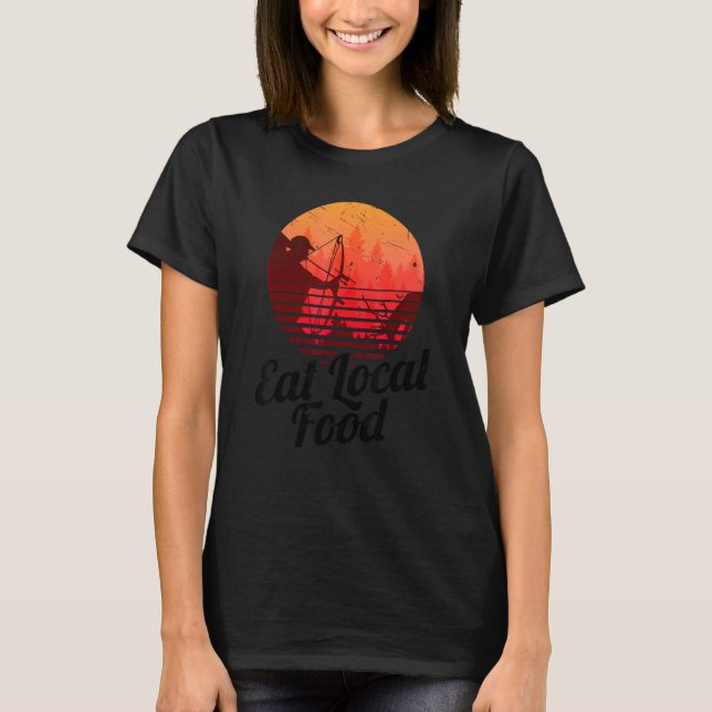 Camiseta Cacería de comida local Bowhun Retro Hunter 80 (Anverso)
