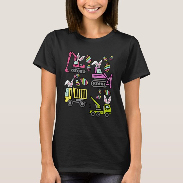 Camiseta Cacería de huevos de Crane Truck para la construcc (Anverso)