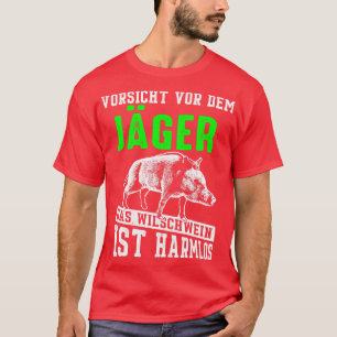 Camiseta Cacería de jabalíes Cuidado con el cazador