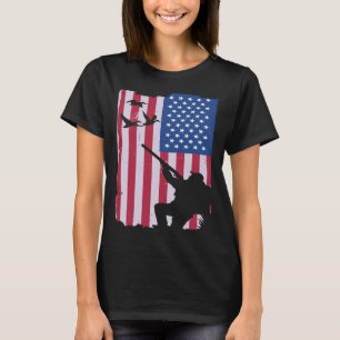 Camiseta Cacería de pato usa arma de bandera usa Pullover H