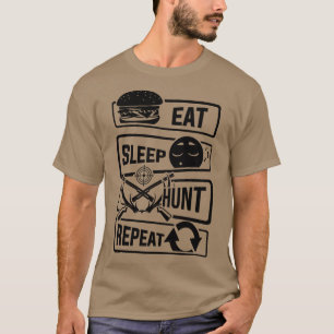 Camiseta Cacería de sueño de comer Cacería de caza de caza 
