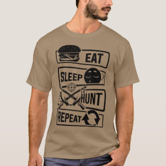 Camiseta Cacería de sueño de comer Cacería de caza de caza 
