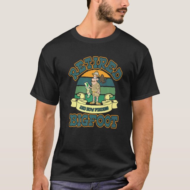 Camiseta Cacería retirada sasquatch yeti camping fogón de (Anverso)