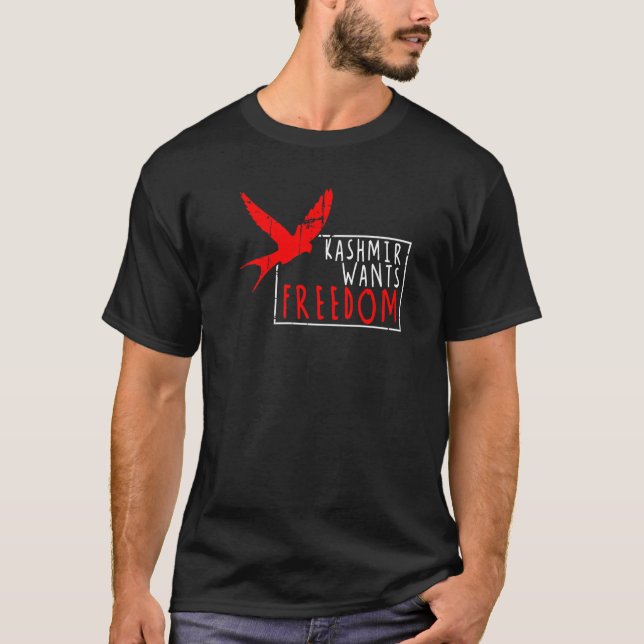 Camiseta Cachemira quiere libertad directa fuera de Azaad J (Anverso)