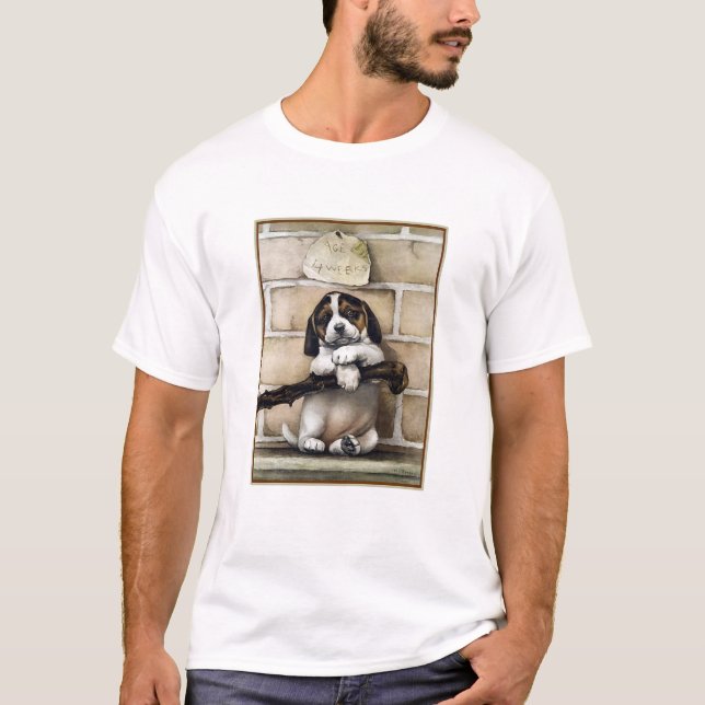 Camiseta "Cachorro, 4 semanas de edad" (Anverso)