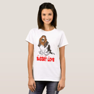 Camiseta Cachorro Adorable Amante Cartoon Basset Hound