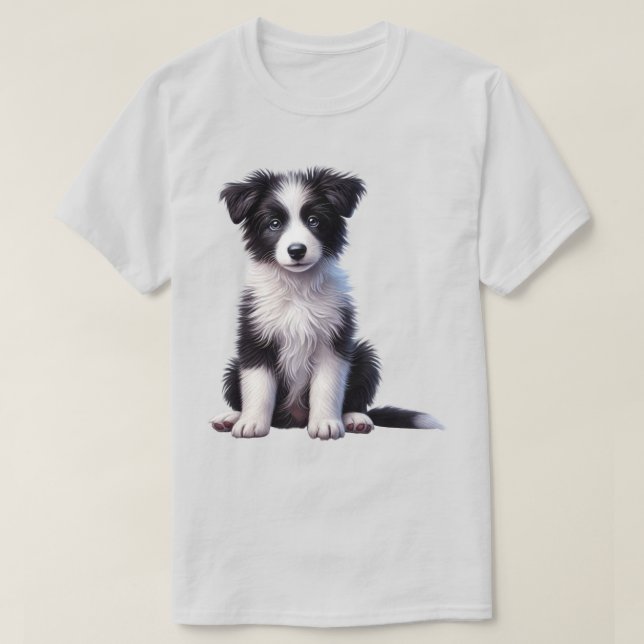 Camiseta Cachorro adorable de Border Collie (Diseño del anverso)