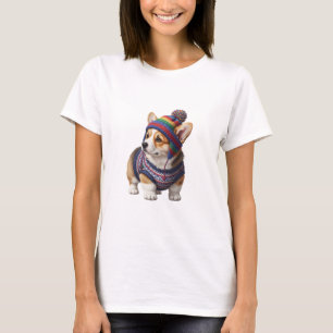 Camiseta Cachorro adorable de Corgi con ropa de punto de in