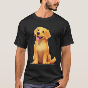 Camiseta Cachorro adorable de dibujos animados de raza Gold