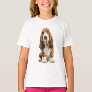 Camiseta Cachorro Adorable de Ojos Grandes de Basset Hound 