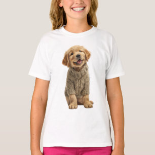 Camiseta Cachorro adorable de raza Retriever dorado con sué