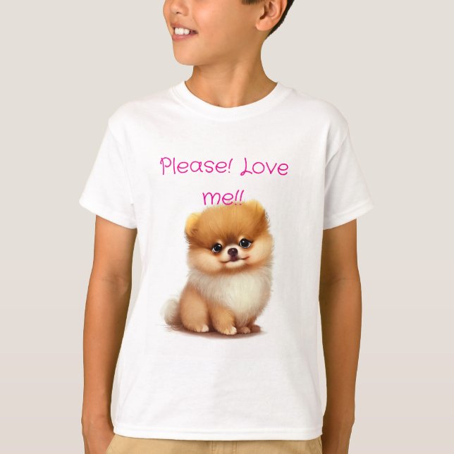 Camiseta Cachorro Adulado Fluffy Pomerania (Anverso)