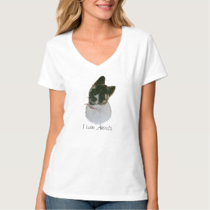 Camiseta cachorro akita japonés blanco y negro muy lindo