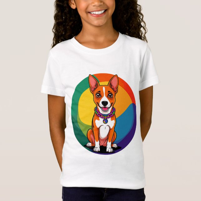 Camiseta Cachorro Animado Adorable con Collar (Anverso)