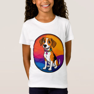 Camiseta Cachorro Animado Adorable con Collar