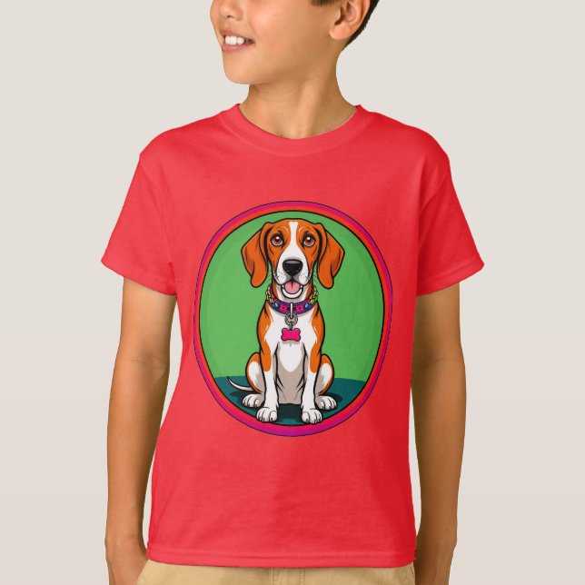 Camiseta Cachorro Animado Adorable con Collar (Anverso)