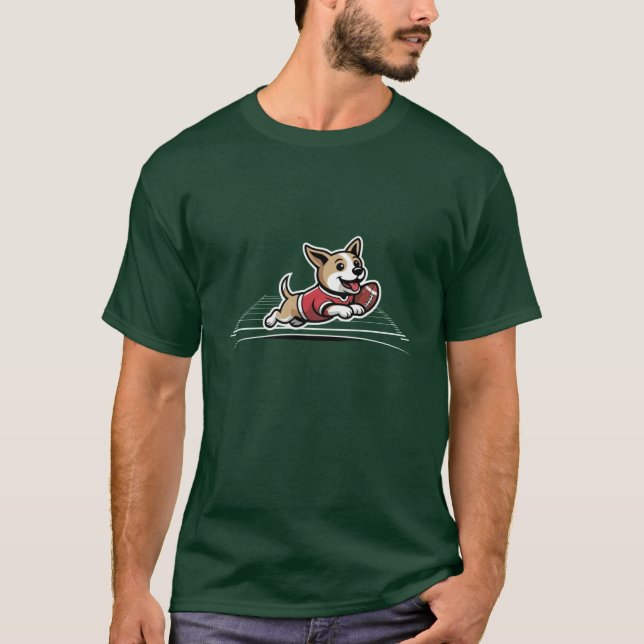 Camiseta cachorro anota un touchdown (Anverso)