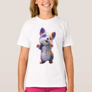 Camiseta Cachorro Artístico Salpicadura de Arcoíris Niños C