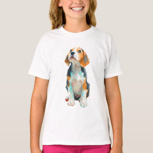 Camiseta Cachorro Beagle Artístico Impresionista Niños