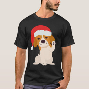 Camiseta Cachorro Beagle con sombrero de Santa para amantes