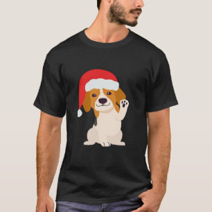 Camiseta Cachorro Beagle con sombrero de Santa para amantes