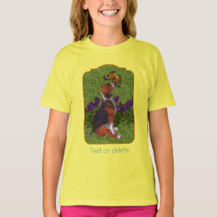 Camiseta Cachorro Beagle Mariposas Arte de Perro Personaliz