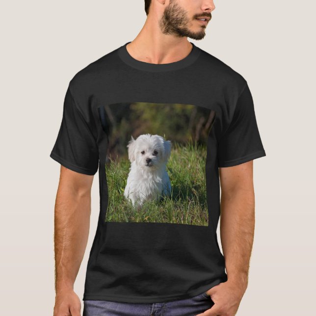 Camiseta Cachorro blanco lindo (Anverso)