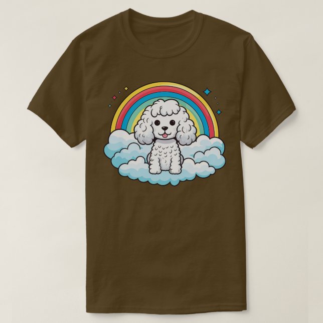 Camiseta Cachorro blanco lindo arcoiris Perro cachorro Kawa (Diseño del anverso)
