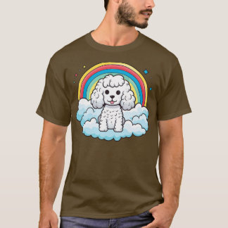 Camiseta Cachorro blanco lindo arcoiris Perro cachorro Kawa