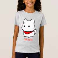 Cachorro Blanco Minimalista con Bandana Roja