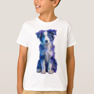 Camiseta Cachorro Border Collie Galaxy Púrpura Niños