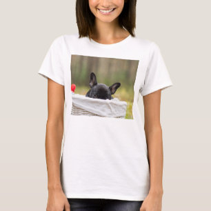 Camiseta cachorro bulldog francés asomándose