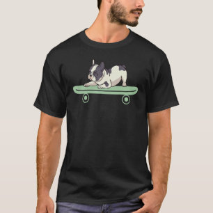 Camiseta Cachorro Bulldog Francés Patinando Cachorro Bulldo