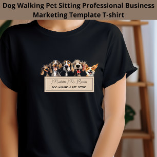 Camiseta Cachorro Cachorro Cachorro Caminando Sitting Busin