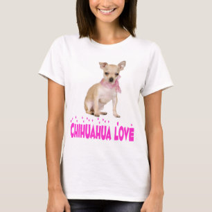 Camiseta Cachorro Chihuahua Corazones De Amor Rosa
