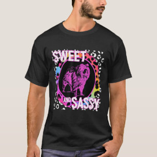 Camiseta Cachorro Chow mono 90s nostalgia estampado leopard