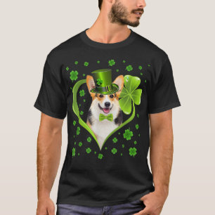 Camiseta Cachorro cómico Shamrock Corgi Dog St