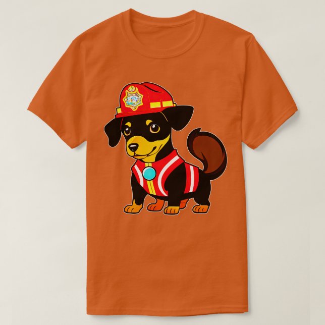 Camiseta Cachorro como bombero (Diseño del anverso)