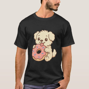 Camiseta Cachorro con Donut - Diseño de Trato Dulce