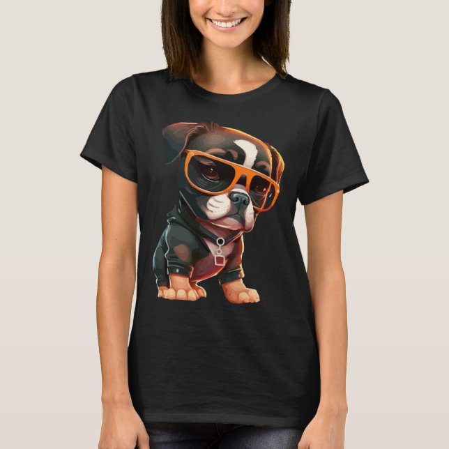 Camiseta Cachorro con gafas de sol (Anverso)